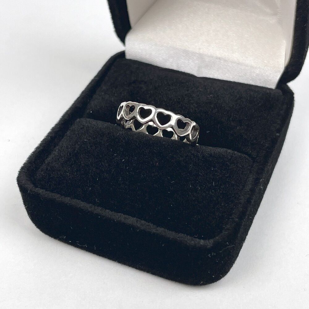 James Avery Tiny Hearts Ring 925 Sterling Silver Size 5 - Picture 2 of 7